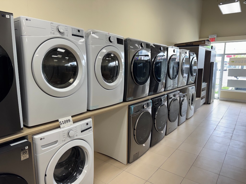 LG washers and dryers on display in the Yes Appliances showroom